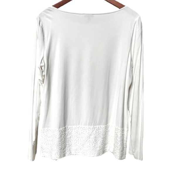 Talbots Long Sleeve Knit Top, Ivory, Size Medium - Picture 2 of 4